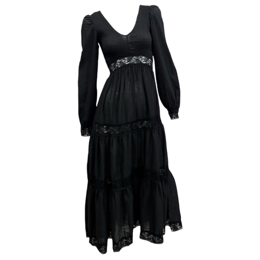 WIDOW by Iron Fist Black Lace Tiered Maxi Dress